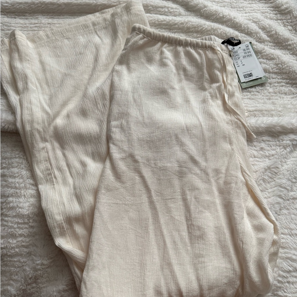 H&M Cream Straight Leg Pants